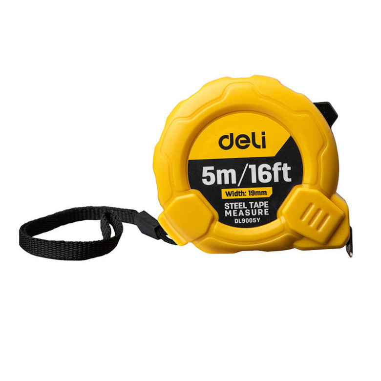 Deli Tools EDL9005Y mérőszalag 5m / 19mm (sárga) Deli Tools EDL9005Y mérőszalag 5m / 19mm (sárga)