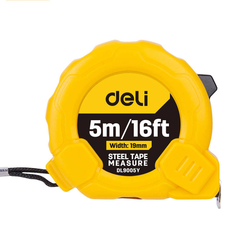 Deli Tools EDL9005Y mérőszalag 5m / 19mm (sárga) Deli Tools EDL9005Y mérőszalag 5m / 19mm (sárga)