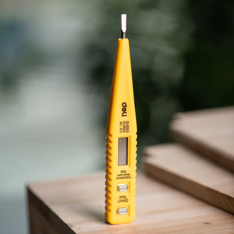 Deli Tools EDL8003 feszültségvizsgáló 12-250V (sárga) Deli Tools EDL8003 feszültségvizsgáló 12-250V (sárga)