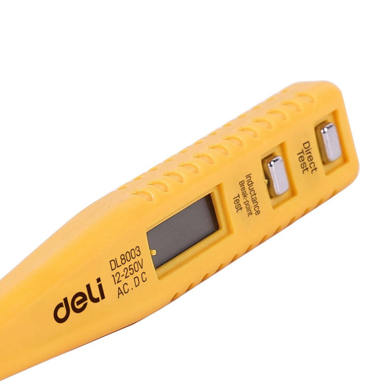 Deli Tools EDL8003 feszültségvizsgáló 12-250V (sárga) Deli Tools EDL8003 feszültségvizsgáló 12-250V (sárga)
