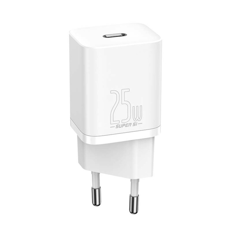 Baseus Super Si gyorstöltő 1C 25W adapter USB-C-USB-C 1 m-es kábellel (fehér) Baseus Super Si gyorstöltő 1C 25W adapter USB-C-USB-C 1 m-es kábellel (fehér)