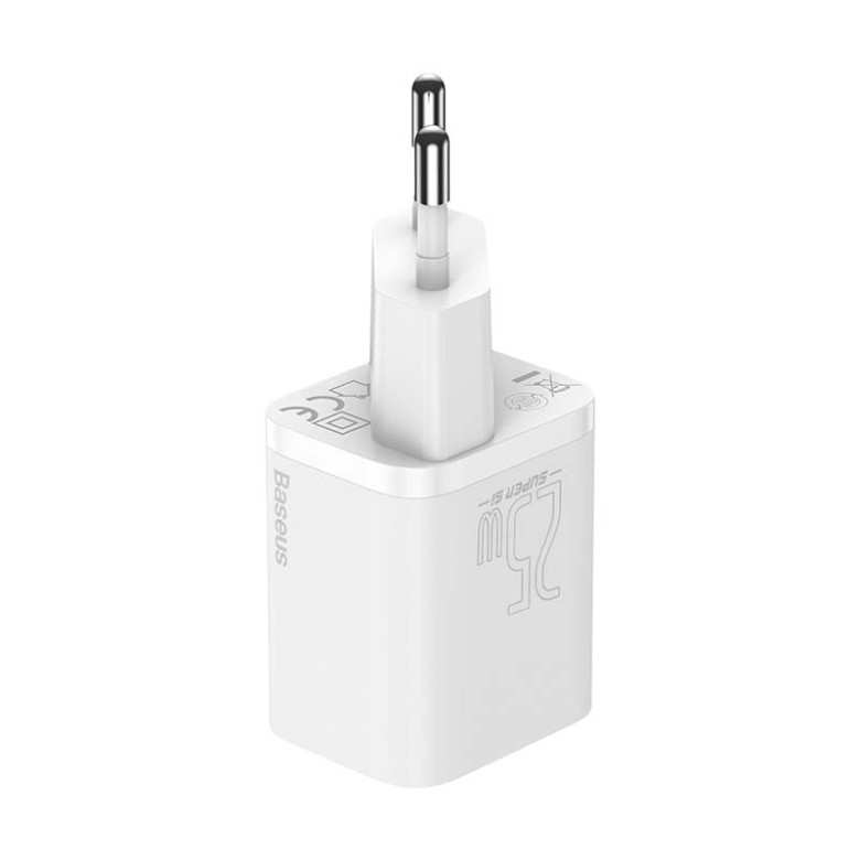 Baseus Super Si gyorstöltő 1C 25W adapter USB-C-USB-C 1 m-es kábellel (fehér) Baseus Super Si gyorstöltő 1C 25W adapter USB-C-USB-C 1 m-es kábellel (fehér)
