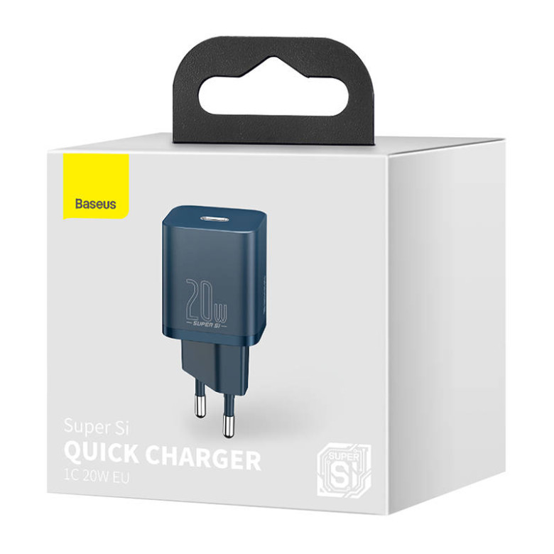 Baseus Super Si gyorstöltő 1C 20W (kék) Baseus Super Si gyorstöltő 1C 20W (kék)