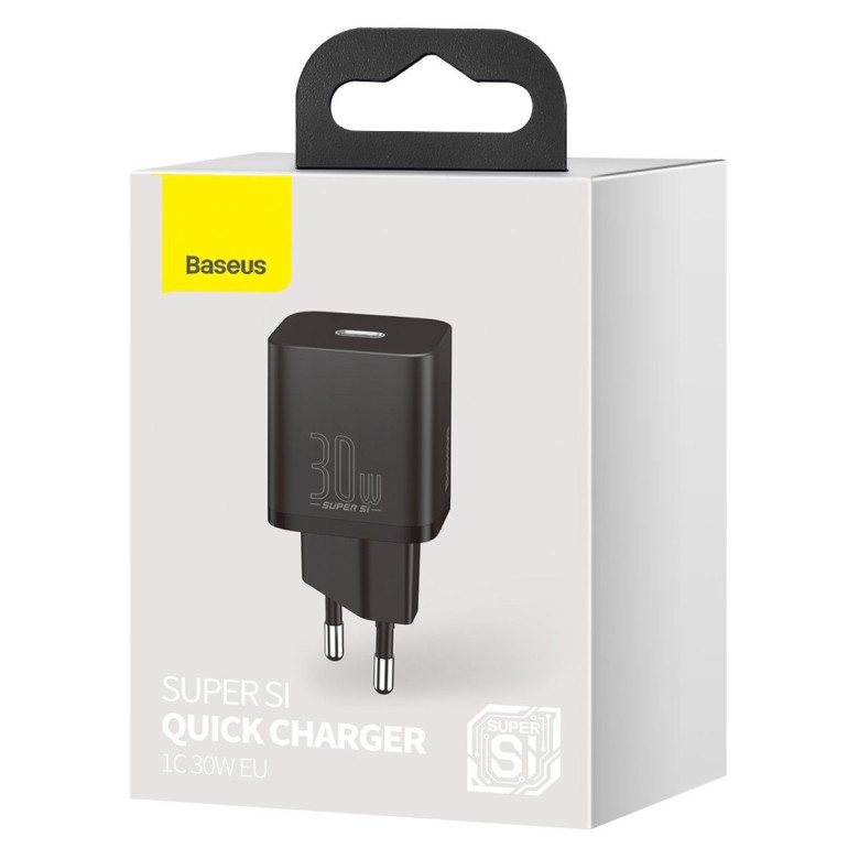 Baseus Super Si gyorstöltő 1C 30W (fekete) Baseus Super Si gyorstöltő 1C 30W (fekete)