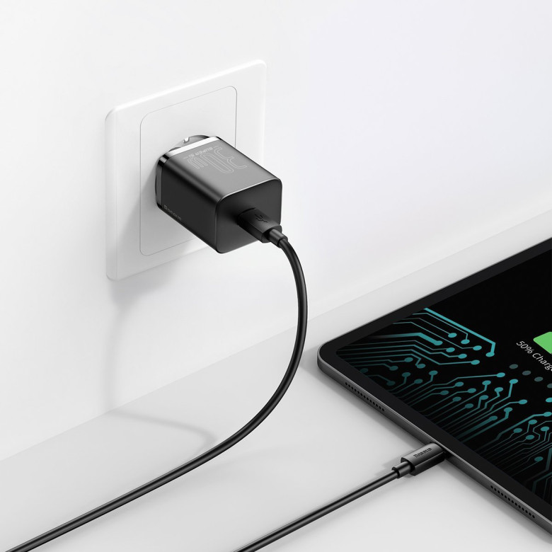 Baseus Super Si gyorstöltő 1C 30W (fekete) Baseus Super Si gyorstöltő 1C 30W (fekete)