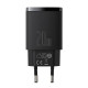 Baseus kompakt gyorstöltő, USB, USB-C, 20 W (fekete)
