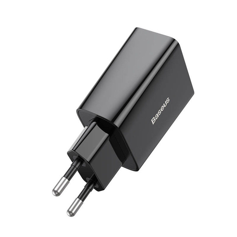 Baseus speed mini gyorstöltő, USB + USB-C, PD, 3A, 20 W (fekete) Baseus speed mini gyorstöltő, USB + USB-C, PD, 3A, 20 W (fekete)