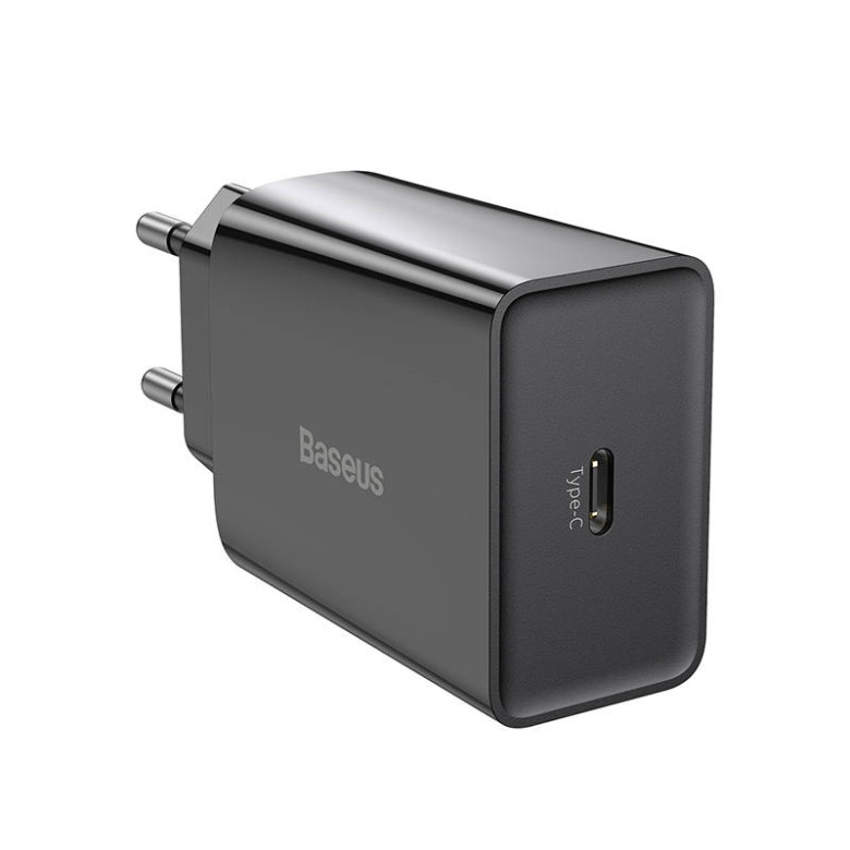Baseus speed mini gyorstöltő, USB + USB-C, PD, 3A, 20 W (fekete) Baseus speed mini gyorstöltő, USB + USB-C, PD, 3A, 20 W (fekete)