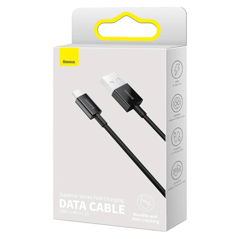Baseus Superior Series USB-Micro-USB kábel, 2A, 1m (fekete) Baseus Superior Series USB-Micro-USB kábel, 2A, 1m (fekete)