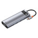 Baseus Metal Gleam Series 9 az 1-ben hub, USB-C - 3x USB 3.0 + HDMI + USB-C PD + Ethernet RJ45 + microSD / SD + VGA
