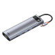 Baseus Metal Gleam Series 11 az 1-ben hub, USB-C - 3x USB 3.0 + 2x HDMI + USB-C PD + Ethernet RJ45 + microSD / SD + VGA + AUX