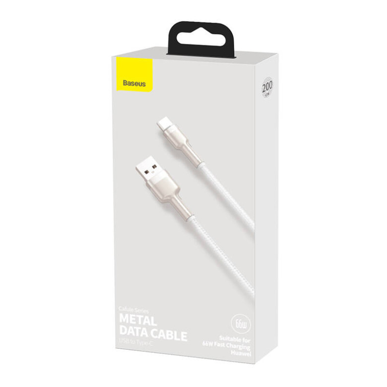 Baseus Cafule USB-USB-C kábel, 66 W, 2 m (fehér) Baseus Cafule USB-USB-C kábel, 66 W, 2 m (fehér)