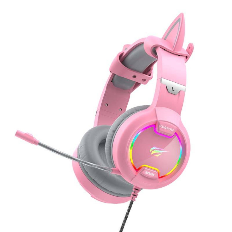Havit GAMENOTE H2233d RGB gaming fejhallgató (rózsaszín) Havit GAMENOTE H2233d RGB gaming fejhallgató (rózsaszín)