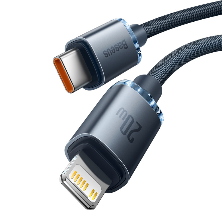 Baseus Crystal Shine USB-C kábel a Lightninghez, 20W, PD, 2m (fekete) Baseus Crystal Shine USB-C kábel a Lightninghez, 20W, PD, 2m (fekete)
