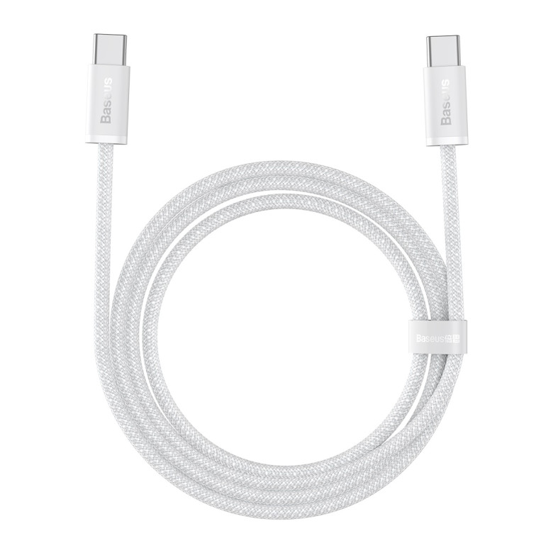 Baseus USB-C-USB-C kábel, 100 W, 1 m (fehér) Baseus USB-C-USB-C kábel, 100 W, 1 m (fehér)