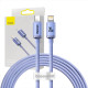 Baseus Crystal USB-C kábel a Lightninghez, 20W, PD, 2m (ibolya)