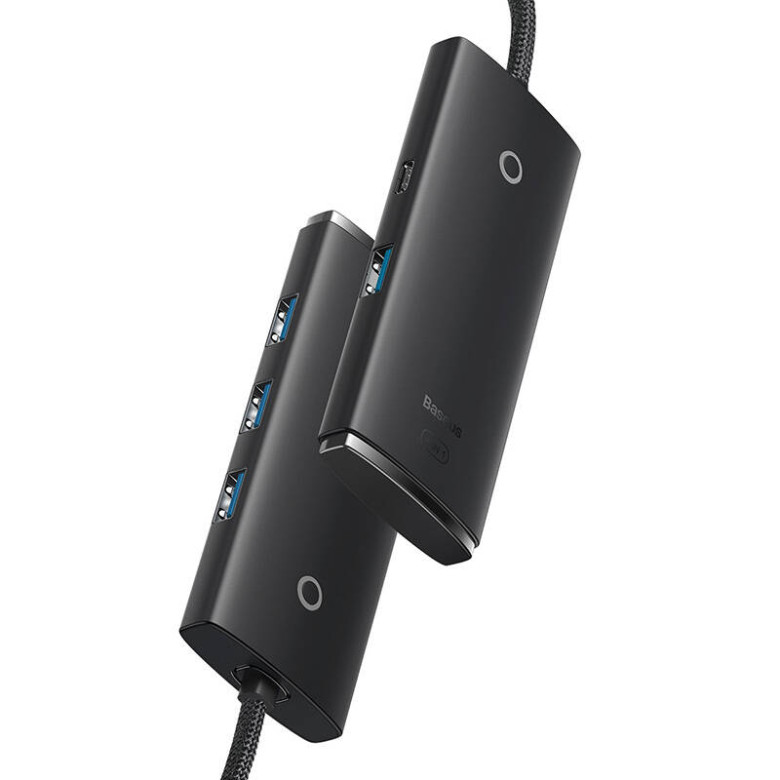 Baseus Lite Series 4 az 1-ben USB - 4x USB 3.0 hub, 1m (fekete) Baseus Lite Series 4 az 1-ben USB - 4x USB 3.0 hub, 1m (fekete)