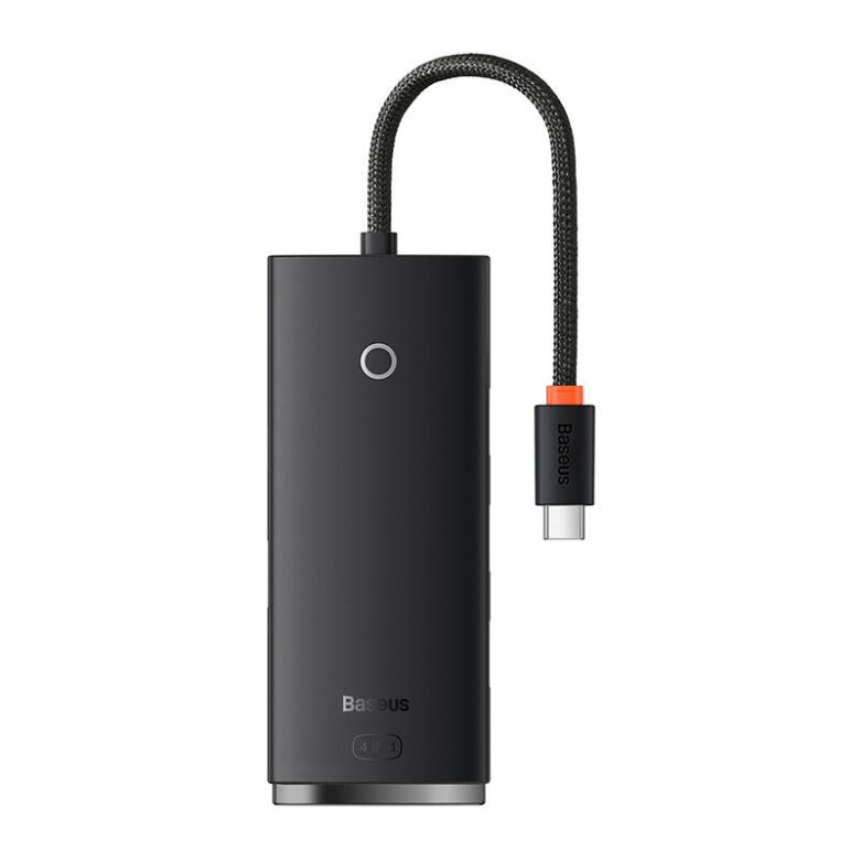 Baseus Lite sorozat Hub 4 az 1-ben USB-C 4x USB 3.0 + USB-C, 25cm (fekete)