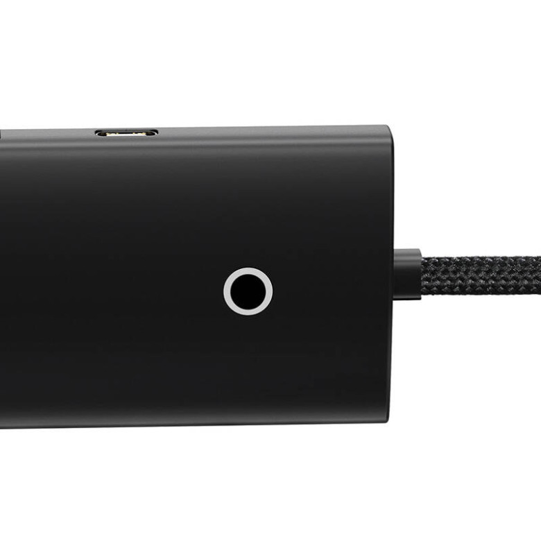 Baseus Lite sorozat Hub 4 az 1-ben USB-C 4x USB 3.0 + USB-C, 25cm (fekete) Baseus Lite sorozat Hub 4 az 1-ben USB-C 4x USB 3.0 + USB-C, 25cm (fekete)