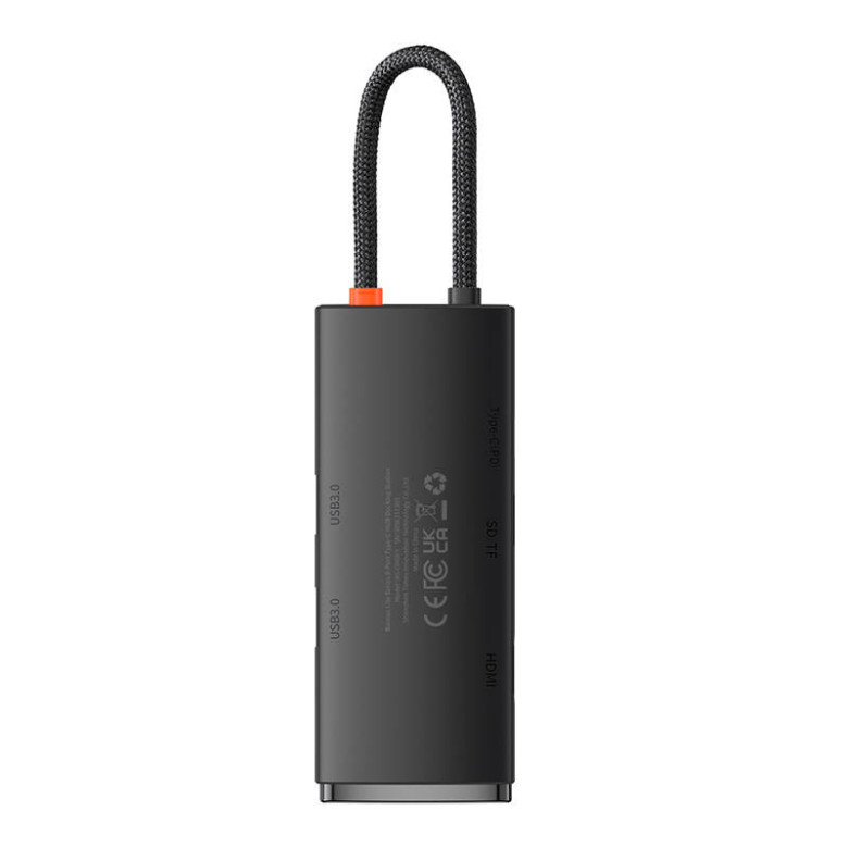 Baseus Lite Sorozat Hub 6 az 1-ben USB-C - 2x USB 3.0 + USB-C PD + HDMI + SD/TF (fekete) Baseus Lite Sorozat Hub 6 az 1-ben USB-C - 2x USB 3.0 + USB-C PD + HDMI + SD/TF (fekete)