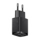 Baseus kompakt gyorstöltő, 2x USB, 10.5W (fekete)