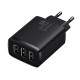 Baseus kompakt gyorstöltő, 3x USB, 17W (Fekete)