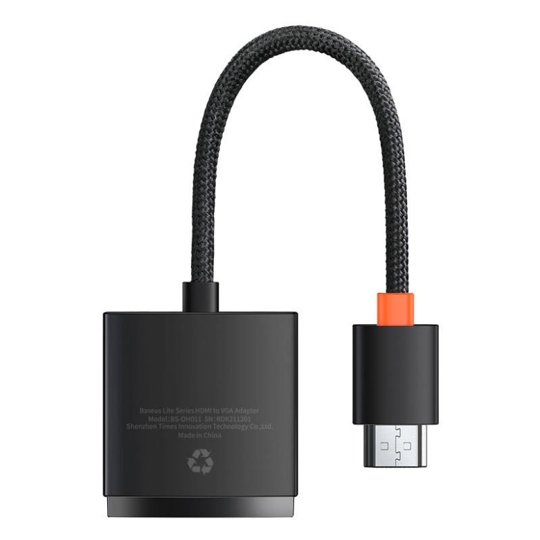 Baseus Lite Series HDMI-VGA adapter (fekete) Baseus Lite Series HDMI-VGA adapter (fekete)
