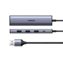UGREEN 5 az 1-ben adapter, USB 4x USB 3.0 (szürke)