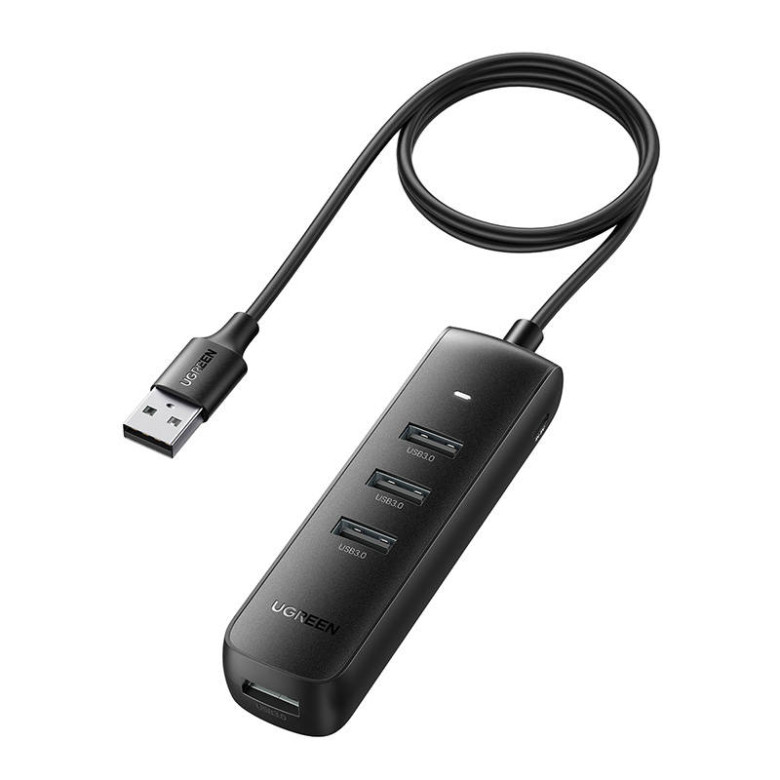 UGREEN CM416 4 az 1-ben USB 4x USB hub adapter, 0,25m (fekete) UGREEN CM416 4 az 1-ben USB 4x USB hub adapter, 0,25m (fekete)