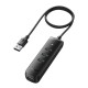 UGREEN CM416 4 az 1-ben USB 4x USB hub adapter, 0,25m (fekete) UGREEN CM416 4 az 1-ben USB 4x USB hub adapter, 0,25m (fekete)