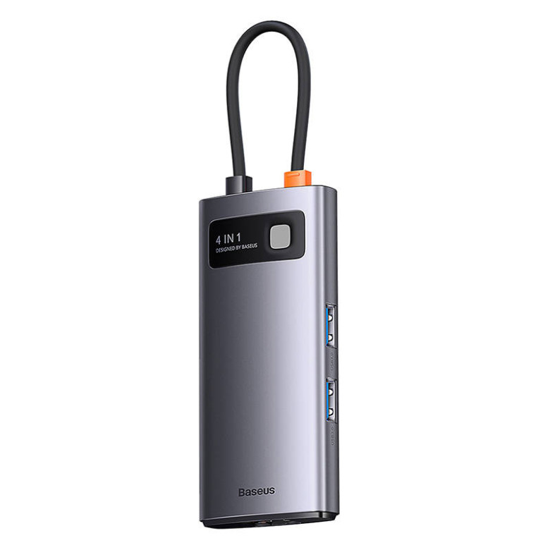 Baseus Metal Gleam Series 4 az 1-ben hub, USB-C - 3x USB 3.0 / Ethernet RJ45 Baseus Metal Gleam Series 4 az 1-ben hub, USB-C - 3x USB 3.0 / Ethernet RJ45