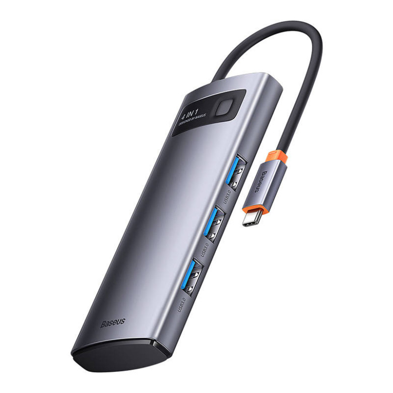 Baseus Metal Gleam Series 4 az 1-ben hub elosztó, USB-C - 4x USB 3.0 Baseus Metal Gleam Series 4 az 1-ben hub elosztó, USB-C - 4x USB 3.0