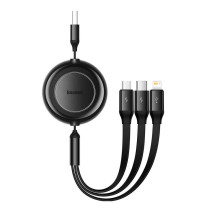 Baseus Bright Mirror 2, 3 az 1-ben Micro USB / Lightning / USB-C kábel, 3,5 A, 1,1 m (fekete) Baseus Bright Mirror 2, 3 az 1-ben Micro USB / Lightning / USB-C kábel, 3,5 A, 1,1 m (fekete)