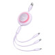 Baseus Bright Mirror 2, 3 az 1-ben Mikro USB / Lightning / USB-C kábel, 3.5 A, 1.1 m (lila)