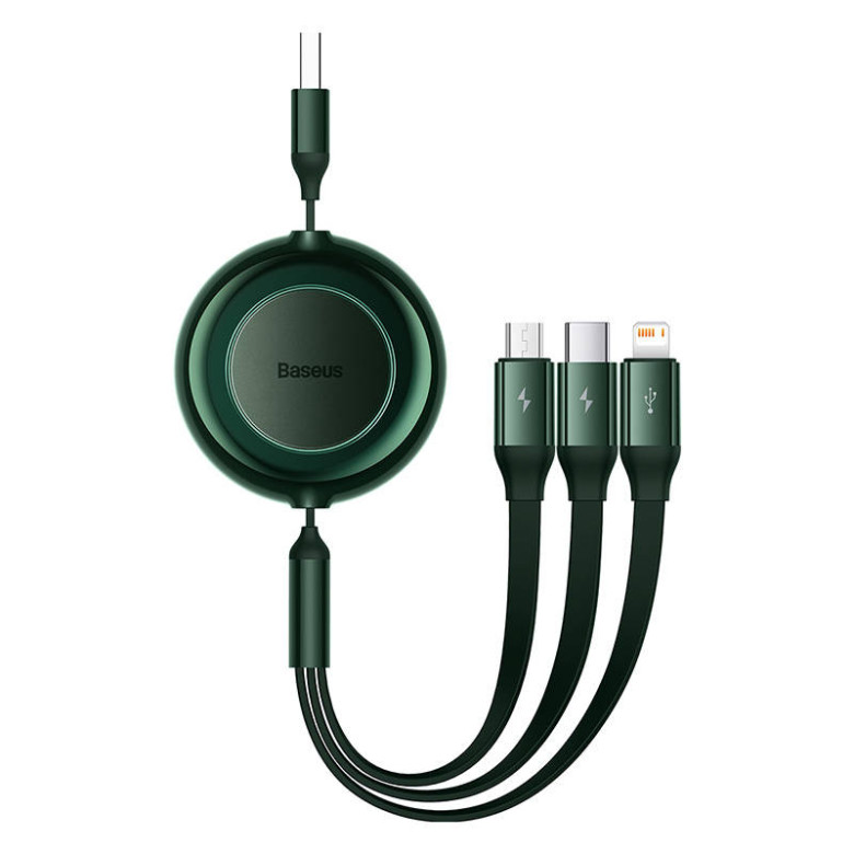 Baseus Bright Mirror 2, 3 az 1-ben Mikro USB / Lightning / USB-C kábel, 3.5 A, 1.1 m (zöld) Baseus Bright Mirror 2, 3 az 1-ben Mikro USB / Lightning / USB-C kábel, 3.5 A, 1.1 m (zöld)