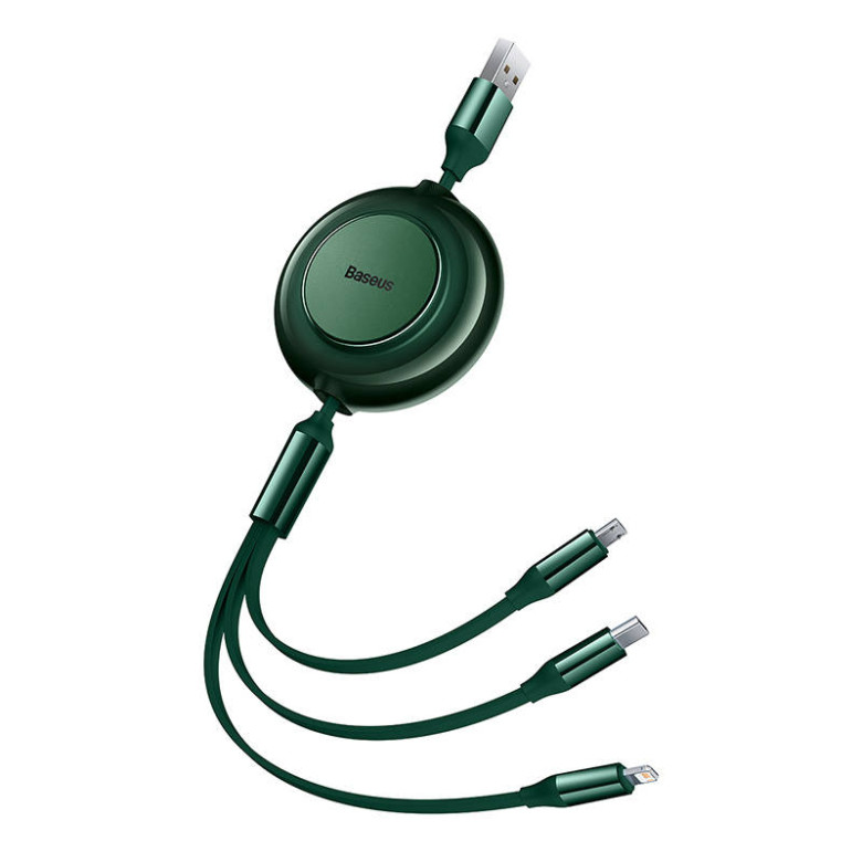 Baseus Bright Mirror 2, 3 az 1-ben Mikro USB / Lightning / USB-C kábel, 3.5 A, 1.1 m (zöld) Baseus Bright Mirror 2, 3 az 1-ben Mikro USB / Lightning / USB-C kábel, 3.5 A, 1.1 m (zöld)