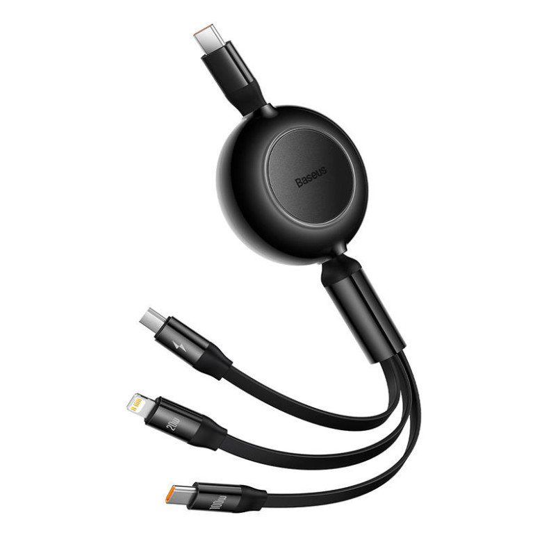 Baseus Bright Mirror 4, 3 az 1-ben Mikro USB / Lightning / USB-C kábel, 100W, 3.5A, 1.1 m (fekete) Baseus Bright Mirror 4, 3 az 1-ben Mikro USB / Lightning / USB-C kábel, 100W, 3.5A, 1.1 m (fekete)