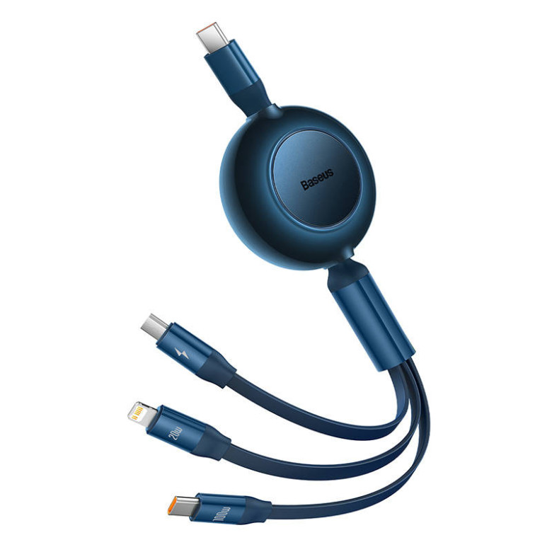 Baseus Bright Mirror 4, 3 az 1-ben Mikro USB / Lightning / USB-C kábel, 100W, 3.5A, 1.1 m (kék) Baseus Bright Mirror 4, 3 az 1-ben Mikro USB / Lightning / USB-C kábel, 100W, 3.5A, 1.1 m (kék)