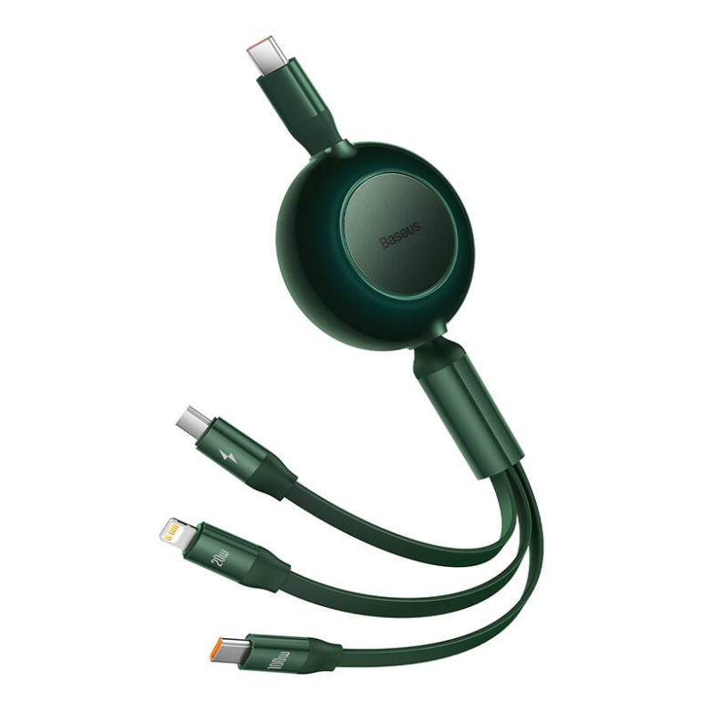 Baseus Bright Mirror 4, 3 az 1-ben Mikro USB / Lightning / USB-C kábel, 100W, 3.5A, 1.1 m (zöld) Baseus Bright Mirror 4, 3 az 1-ben Mikro USB / Lightning / USB-C kábel, 100W, 3.5A, 1.1 m (zöld)