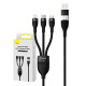 Baseus Flash Series 2, 3 az 1-ben USB kábel, USB-C / Micro USB / Lightning, 100W, 1.2m (fekete)