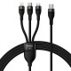 Baseus Flash Series 2, 3 az 1-ben USB kábel, USB-C / micro USB / Lightning, 100W, 1.5m (fekete) Baseus Flash Series 2, 3 az 1-ben USB kábel, USB-C / micro USB / Lightning, 100W, 1.5m (fekete)