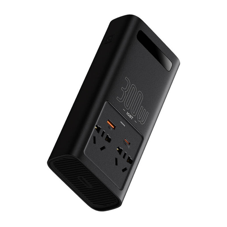 Baseus 300W, 220V, CN / EU autós inverter (fekete) Baseus 300W, 220V, CN / EU autós inverter (fekete)