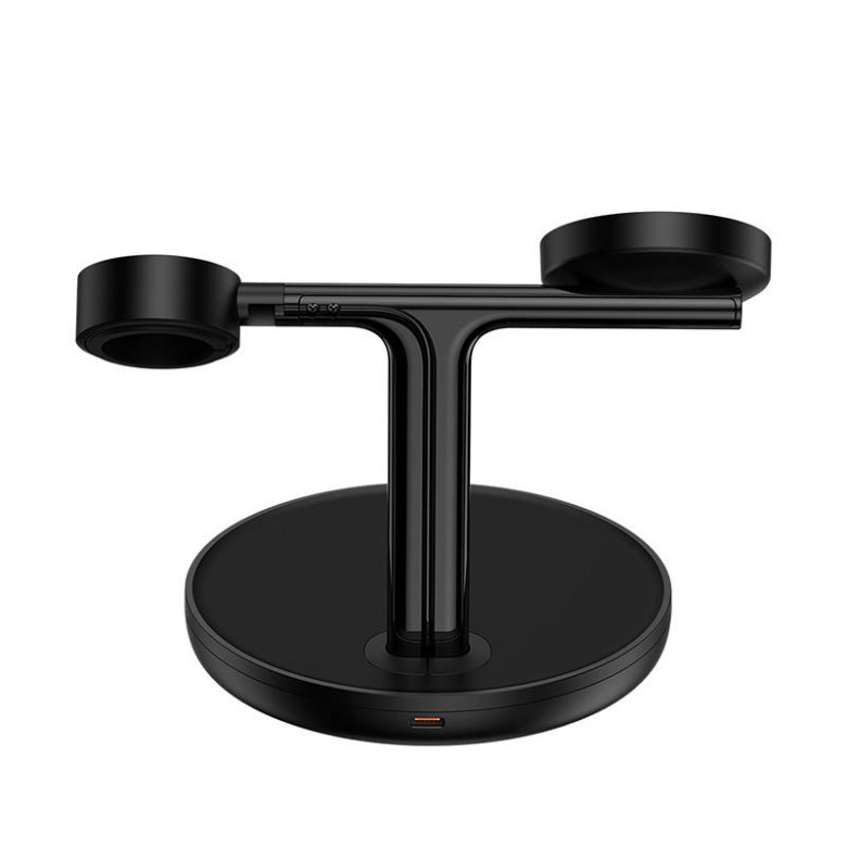 Baseus MagSafe állvány, 3 az 1-ben indukciós töltő 15 W (fekete) Baseus MagSafe állvány, 3 az 1-ben indukciós töltő 15 W (fekete)