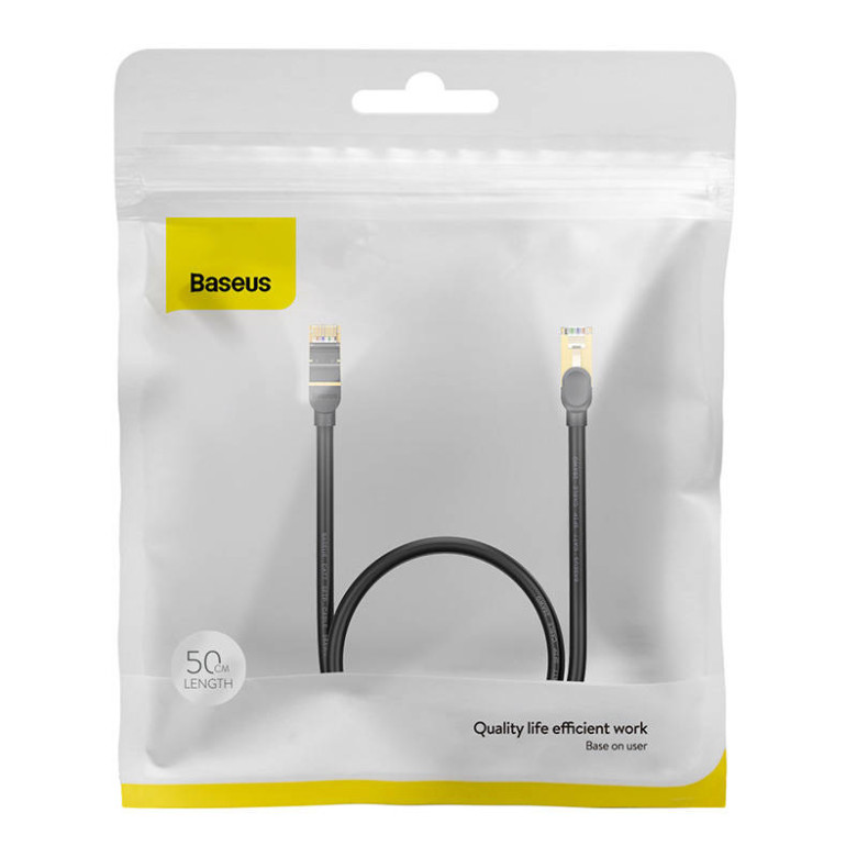 Baseus Ethernet RJ45 hálózati kábel, 10Gbps, 0,5m (fekete) Baseus Ethernet RJ45 hálózati kábel, 10Gbps, 0,5m (fekete)