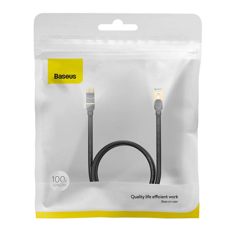 Baseus Ethernet RJ45 hálózati kábel, 10Gbps, 1m (fekete) Baseus Ethernet RJ45 hálózati kábel, 10Gbps, 1m (fekete)