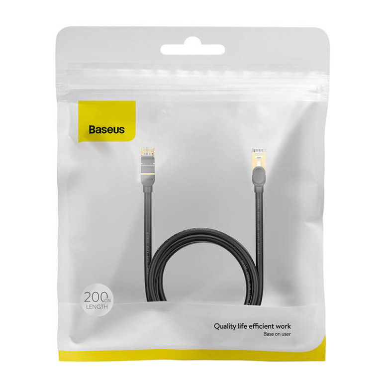 Baseus Ethernet RJ45 hálózati kábel, 10Gbps, 2m (fekete) Baseus Ethernet RJ45 hálózati kábel, 10Gbps, 2m (fekete)