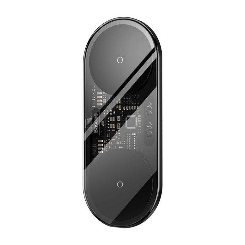 Baseus Digital LED Display Kettős Qi vezeték nélküli töltő, 20W Baseus Digital LED Display Kettős Qi vezeték nélküli töltő, 20W
