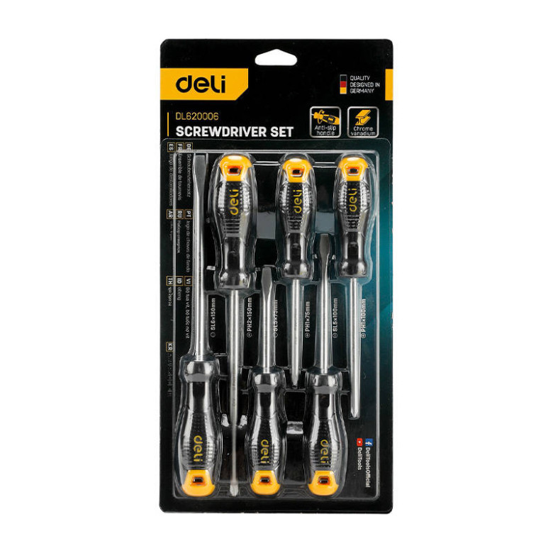 Deli Tools EDL620006 Csavarhúzó készlet (6 db) Deli Tools EDL620006 Csavarhúzó készlet (6 db)