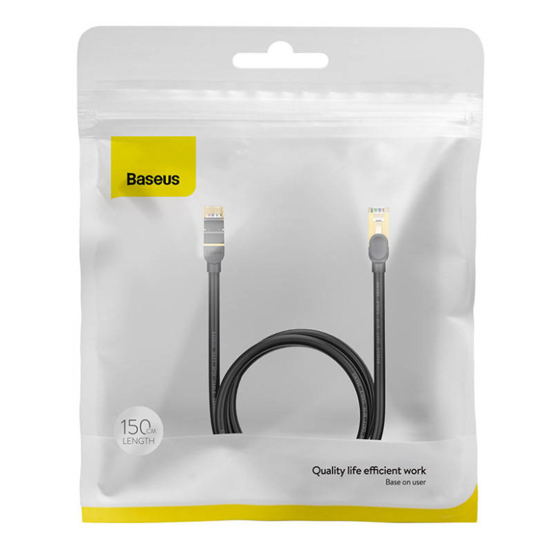 Baseus Ethernet RJ45 hálózati kábel, 10Gbps, 1.5m (fekete) Baseus Ethernet RJ45 hálózati kábel, 10Gbps, 1.5m (fekete)