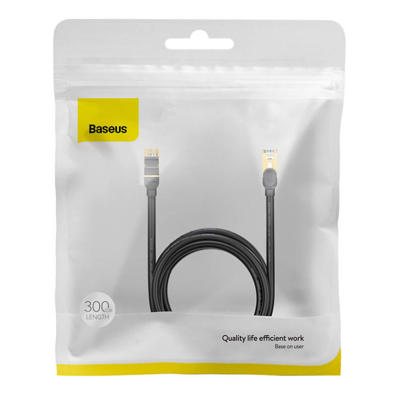 Baseus Ethernet RJ45 hálózati kábel, 10Gbps, 3m (fekete) Baseus Ethernet RJ45 hálózati kábel, 10Gbps, 3m (fekete)